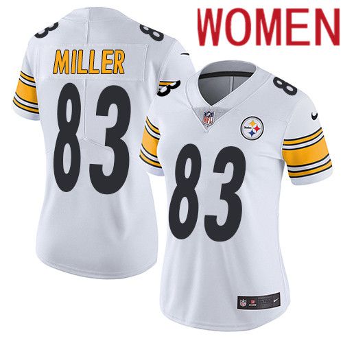 Women Pittsburgh Steelers #83 Heath Miller Nike White Vapor Limited NFL Jersey
